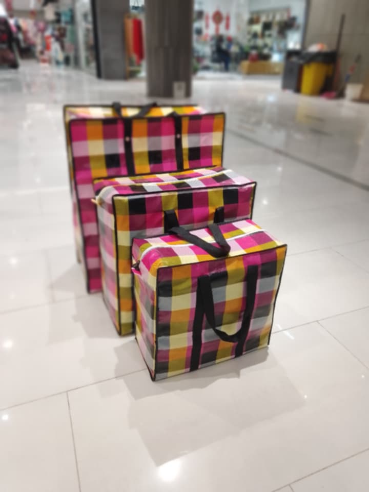 Pack Of 3 Storage Bags (Small,Medium,Large) Durable Zippered Comforters, Blankets, Clothes, & Bedding