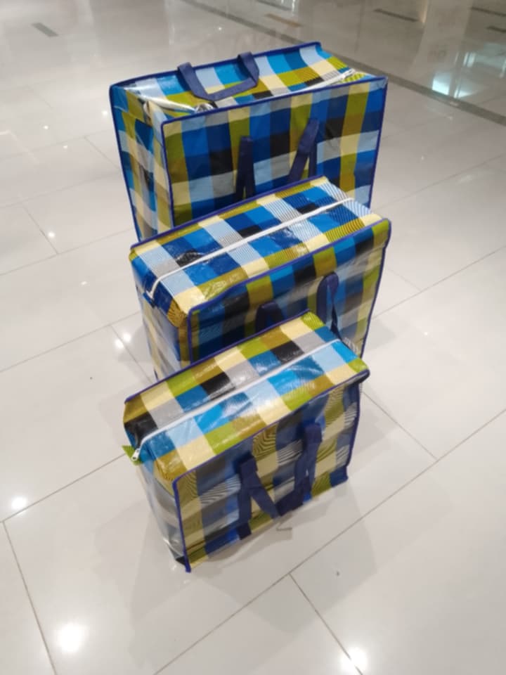 Pack Of 3 Storage Bags (Small,Medium,Large) Durable Zippered Comforters, Blankets, Clothes, & Bedding