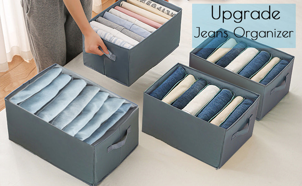 Wardrobe Closet Organizer Jeans Storage - Large 6 Grids Foldable