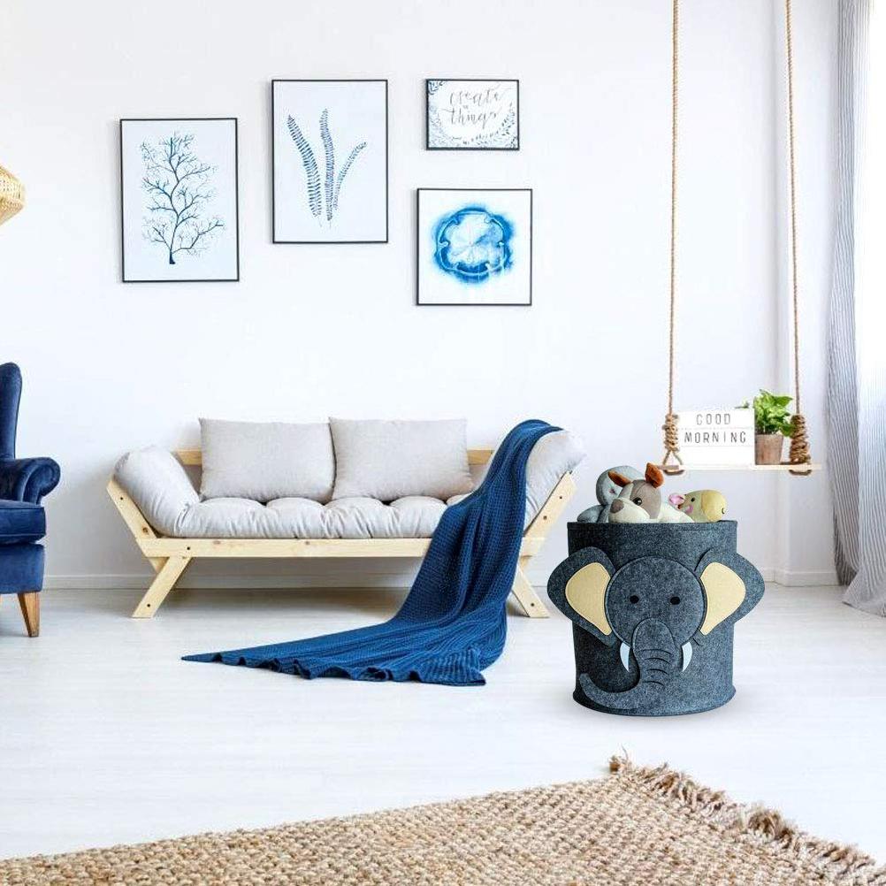 Cartoon Felt Storage Bucket Children"s Toys Dirty Clothes Storage Bag Multifunctional Practical