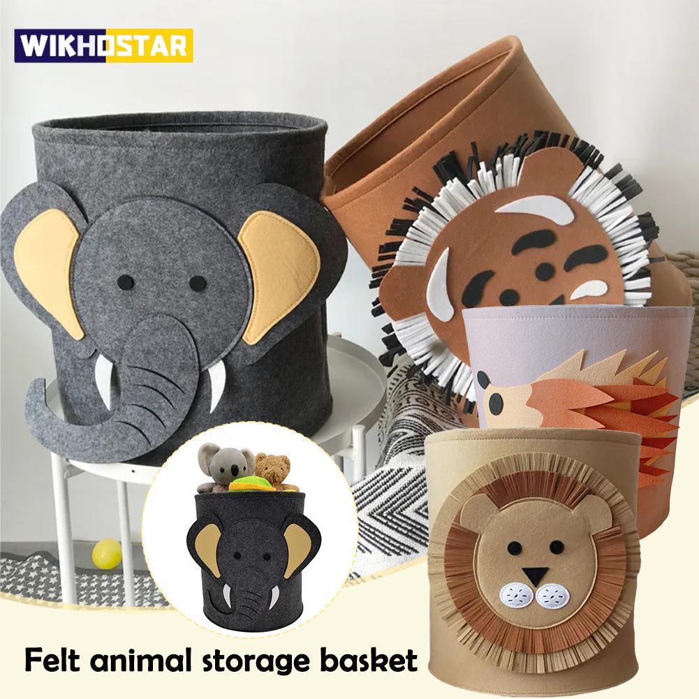 Lion Cartoon Felt Storage Bucket Children"s Toys Dirty Clothes Storage Bag Multifunctional Practical (Copy)