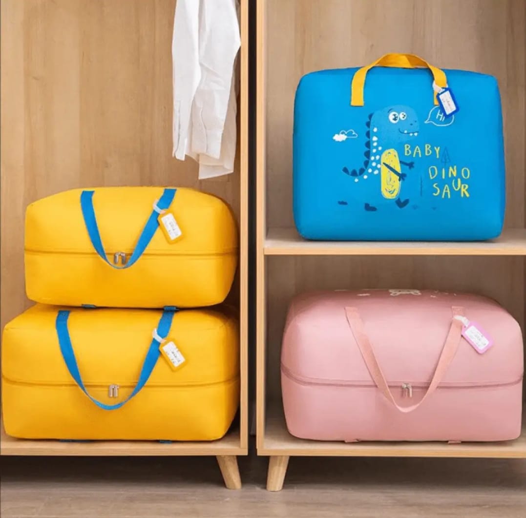 (Pack of 2) Storage Bags Cartoon Character Bag Durable Zipper (100 GSM BAG)