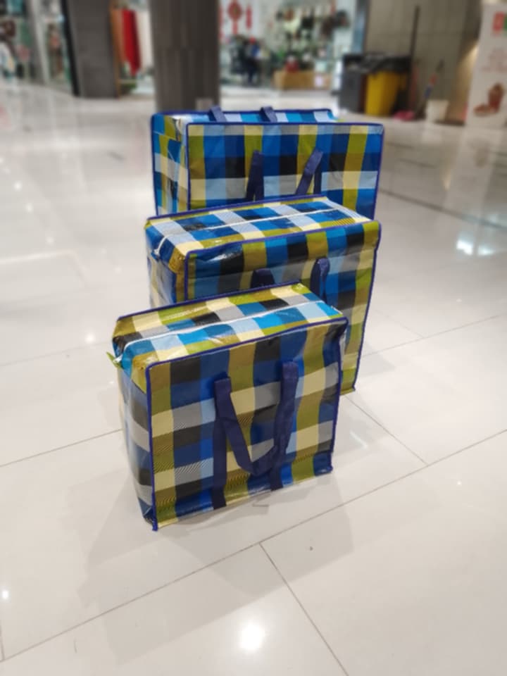 Pack Of 3 Storage Bags (Small,Medium,Large) Durable Zippered Comforters, Blankets, Clothes, & Bedding