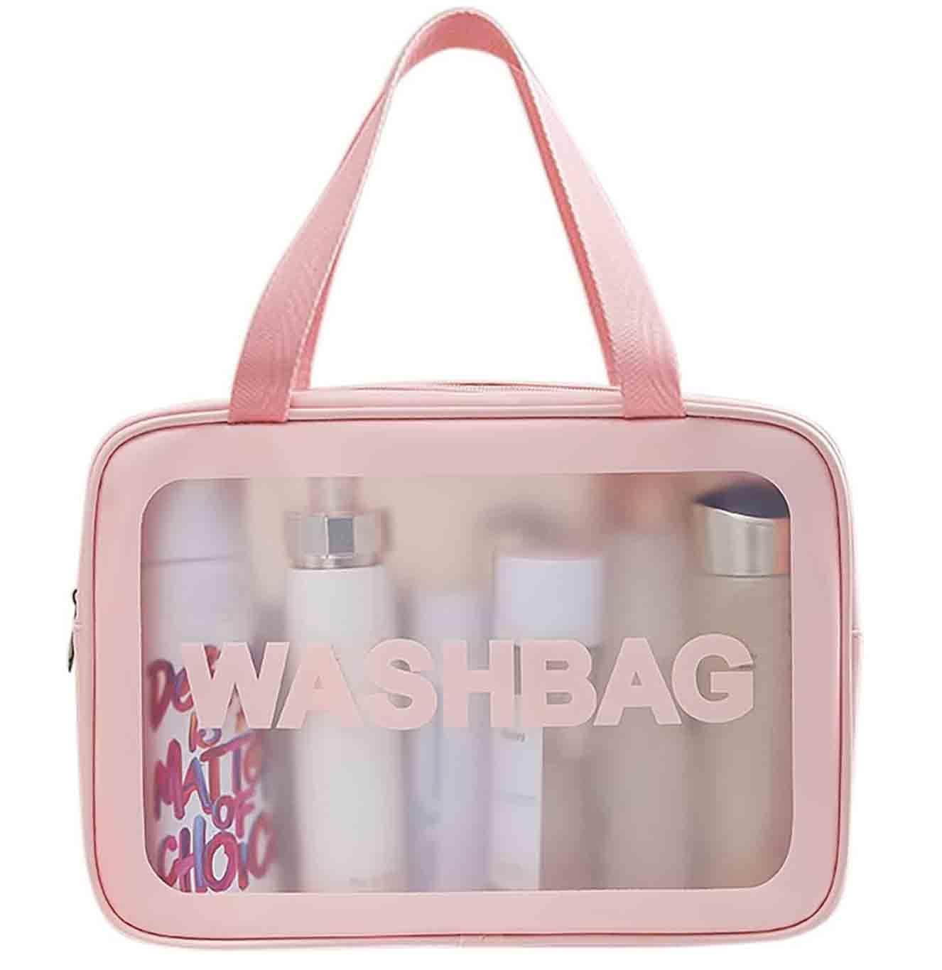 Makeup Organizer Bag - Travel Cosmetic Toiletry Storage Pouch (Rose Gold) 31 x 11 x 21 cm