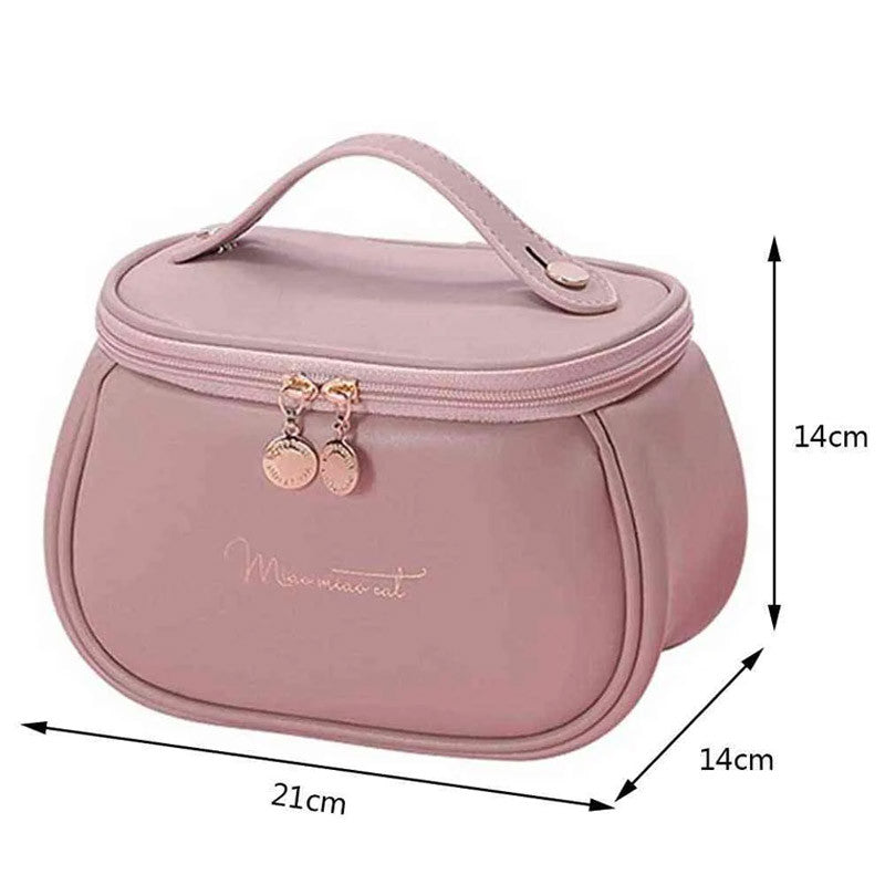 PU Leather Makeup Bag Cute Travel Cosmetic Bags - Portable Makeup Travel Bags for Women Girls,