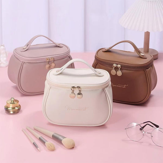 PU Leather Makeup Bag Cute Travel Cosmetic Bags - Portable Makeup Travel Bags for Women Girls,