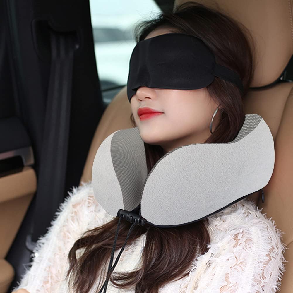 Travel Pillow,Travel Neck Pillows for Sleeping,100% Pure Memory Foam Soft Comfort & Support Pillow