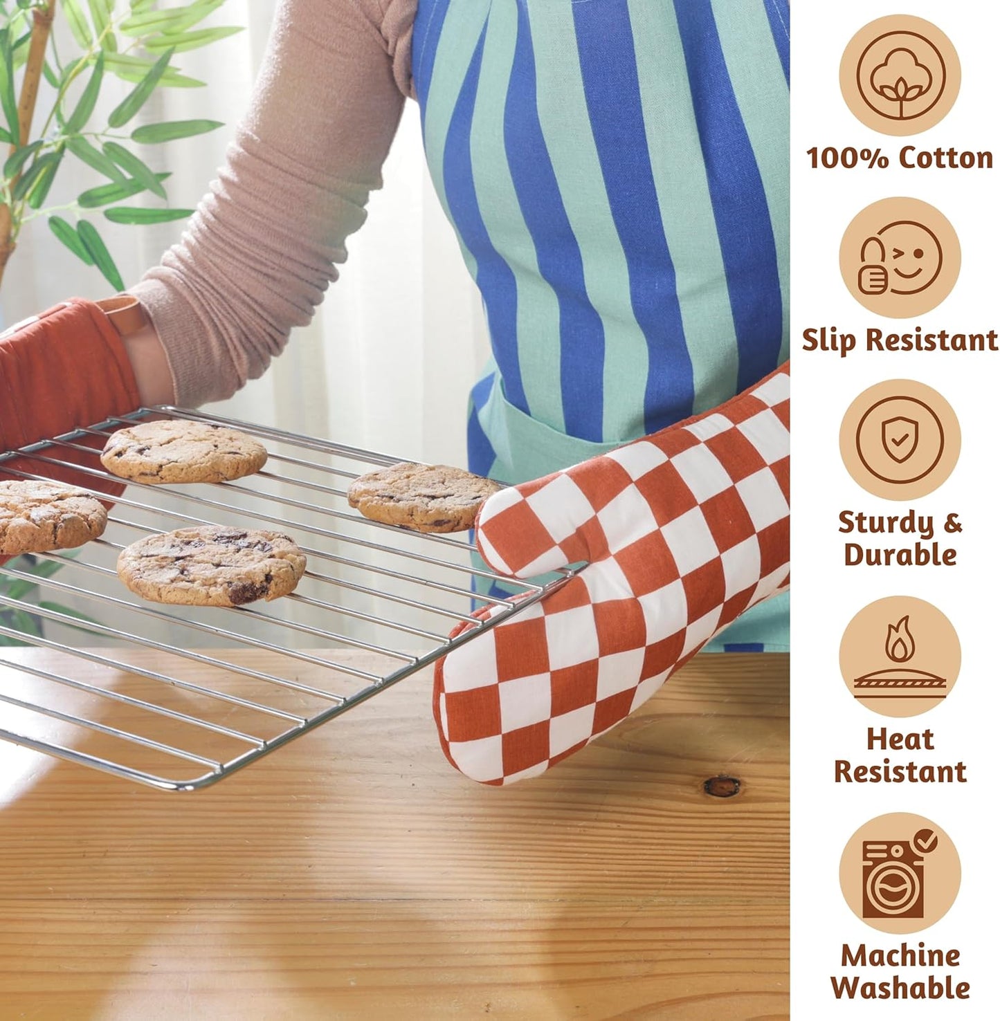 Oven Mitts Heat Resistant 12"x 5.5" or Silicone Oven Mitts,