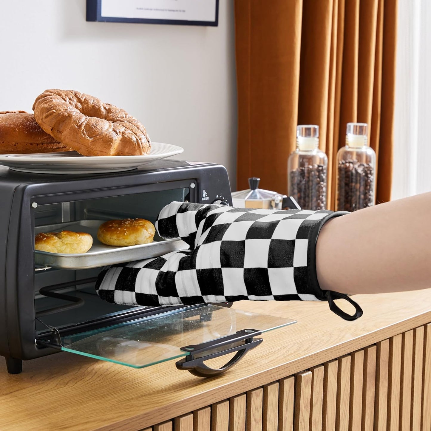 Oven Mitts Heat Resistant 12"x 5.5" or Silicone Oven Mitts,