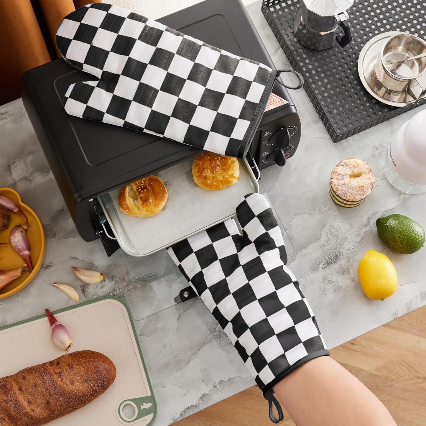 Oven Mitts Heat Resistant 12"x 5.5" or Silicone Oven Mitts,