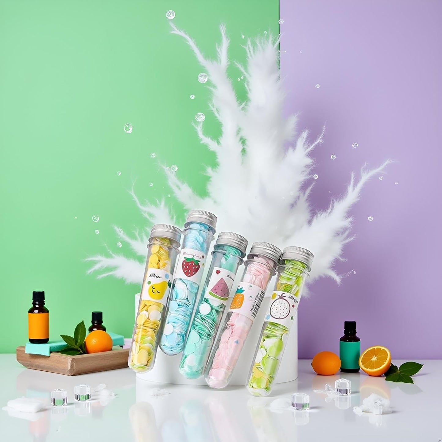 (Pack Of 2) Multicolor Portable Disposable Paper Soap Confetti Sheets Washing Hand Cleanser